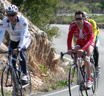 a group of bike cyclist training